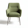 Cadeira de design moderno em tecido verde com estrutura metálica 70 x 70 x 80cm